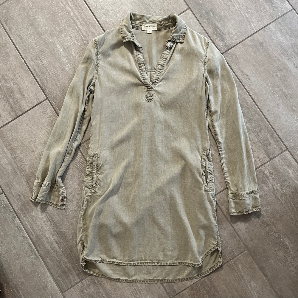 Cloth & Stone Chambray Tunic Dress Size XS